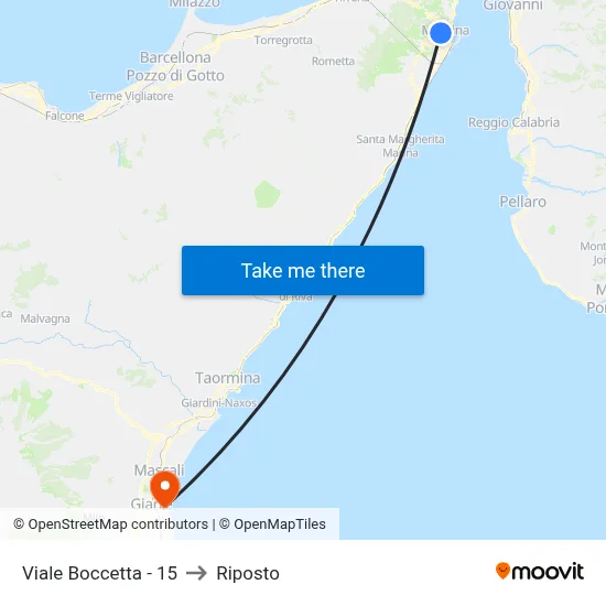 Boccetta Avenue - 15 to Riposto map