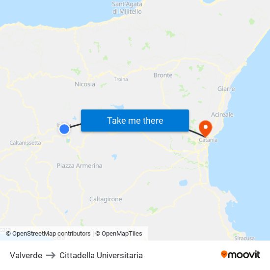 Valverde to Cittadella Universitaria map