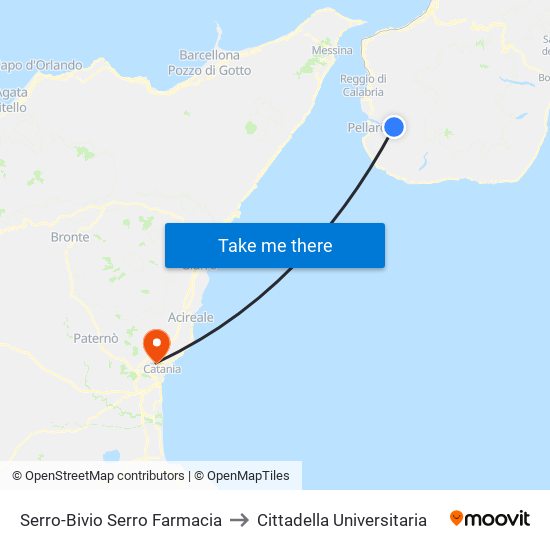 Serro-Bivio Serro  Farmacia to Cittadella Universitaria map