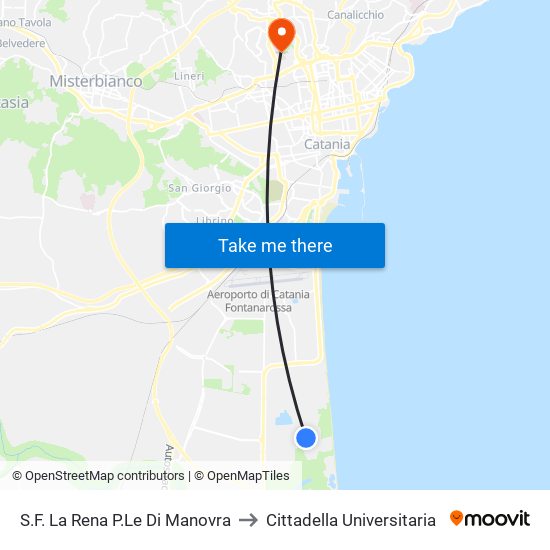 S.F. La Rena P.Le Di Manovra to Cittadella Universitaria map