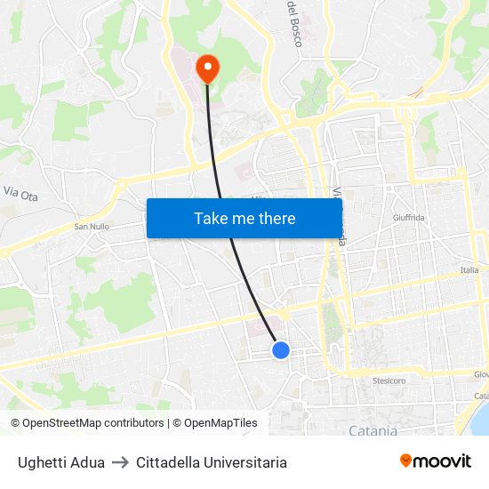Ughetti Adua to Cittadella Universitaria map