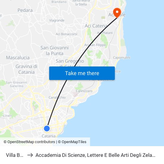 Villa Bellini to Accademia Di Scienze, Lettere E Belle Arti Degli Zelanti E Dei Dafnici map