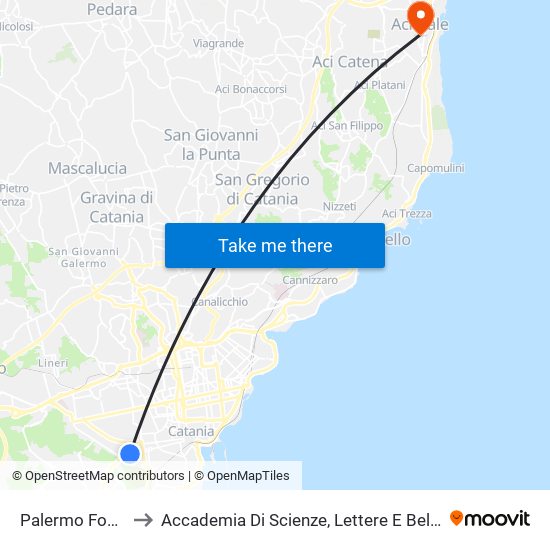 Palermo Fossa Creta Sud to Accademia Di Scienze, Lettere E Belle Arti Degli Zelanti E Dei Dafnici map