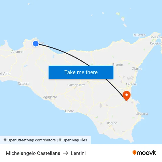 Michelangelo Castellana to Lentini map