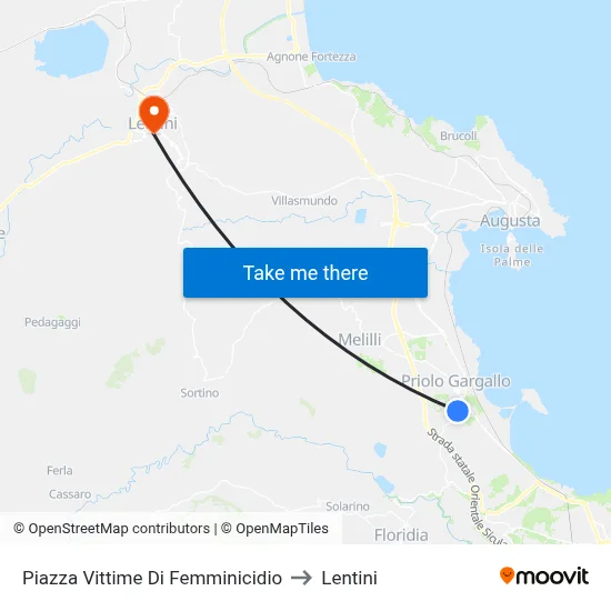 Victims of Femicide Square to Lentini map