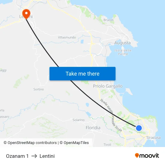 Ozanam 1 to Lentini map