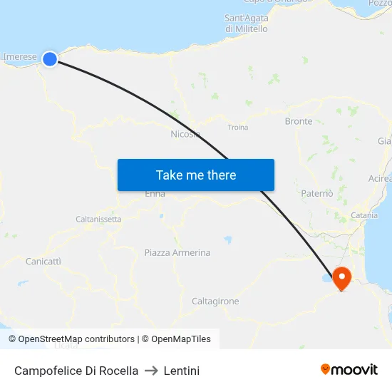 Campofelice Di Rocella to Lentini map