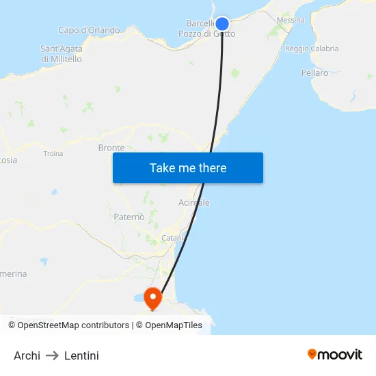 Archi to Lentini map