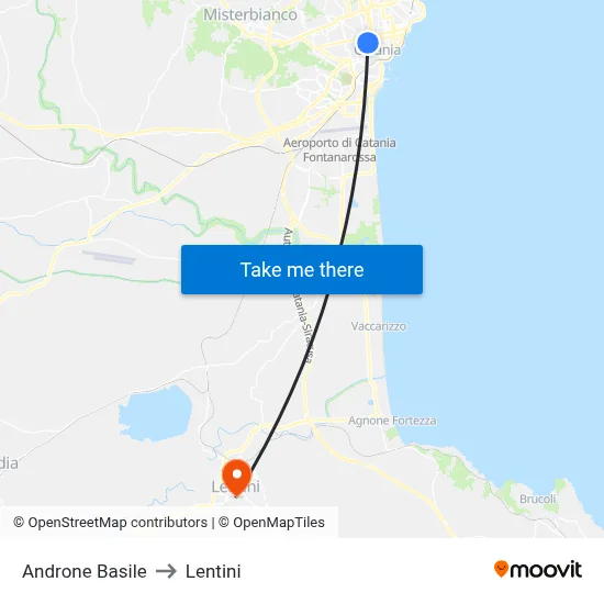 Androne Basile to Lentini map