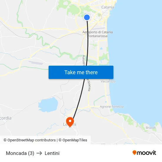 Moncada (3) to Lentini map