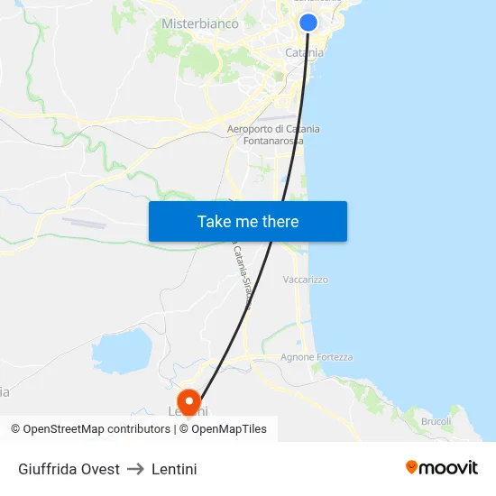 Giuffrida West to Lentini map