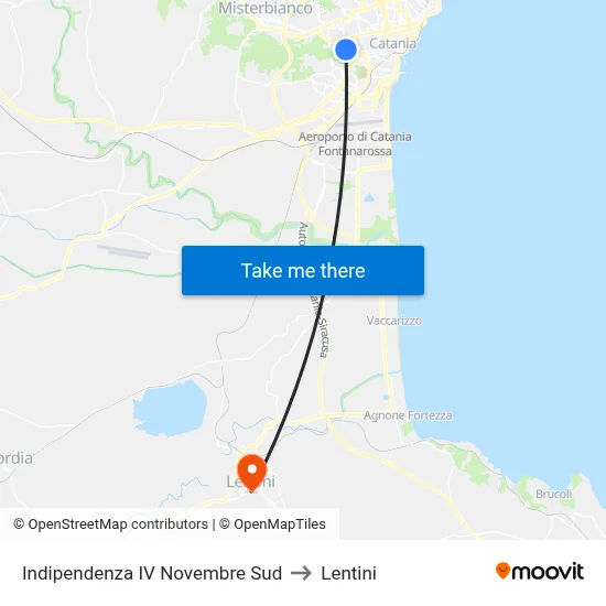 South Independence November 4th to Lentini map