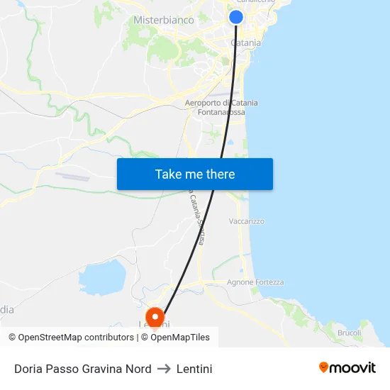 Doria Passo Gravina North to Lentini map
