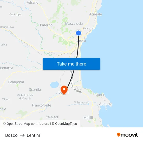 Bosco to Lentini map