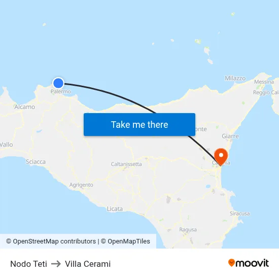 Teti Junction to Cerami Villa map