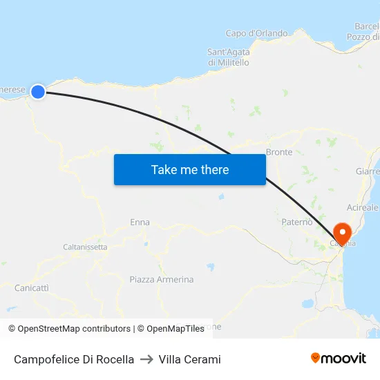 Campofelice Di Rocella to Cerami Villa map