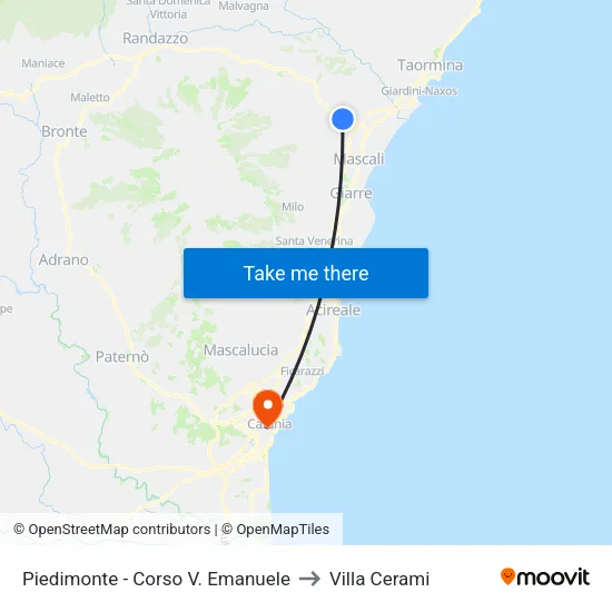 Piedimonte - V. Emanuele Course to Cerami Villa map