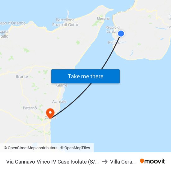 Via Cannavo-Vinco  IV Case Isolate (S/N) to Villa Cerami map