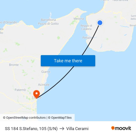 SS 184  S.Stefano, 105 (S/N) to Villa Cerami map