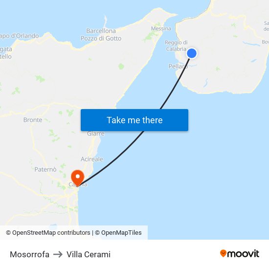 Mosorrofa to Villa Cerami map