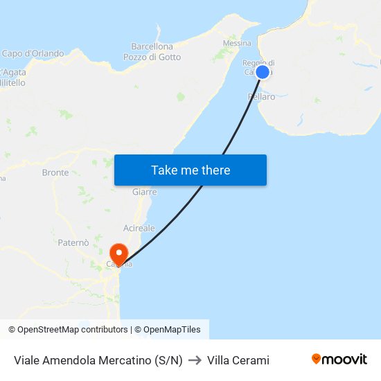 Viale Amendola  Mercatino (S/N) to Villa Cerami map