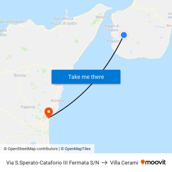 Via S.Sperato-Cataforio  III Fermata S/N to Villa Cerami map
