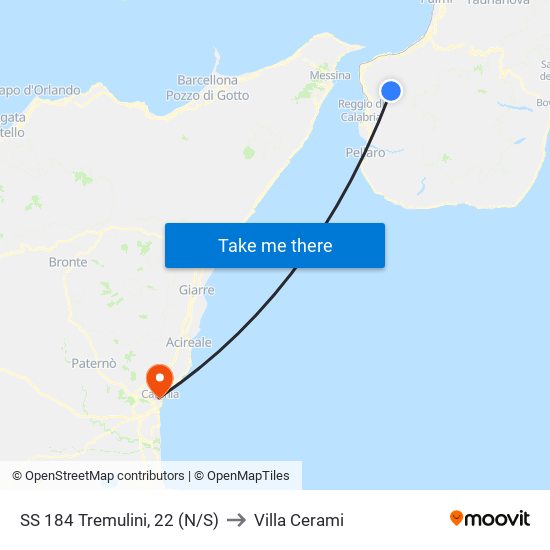 SS 184  Tremulini, 22 (N/S) to Villa Cerami map