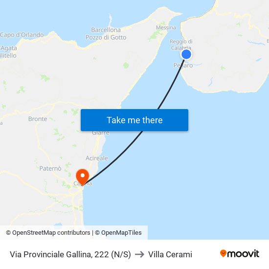 Via Provinciale Gallina, 222 (N/S) to Villa Cerami map