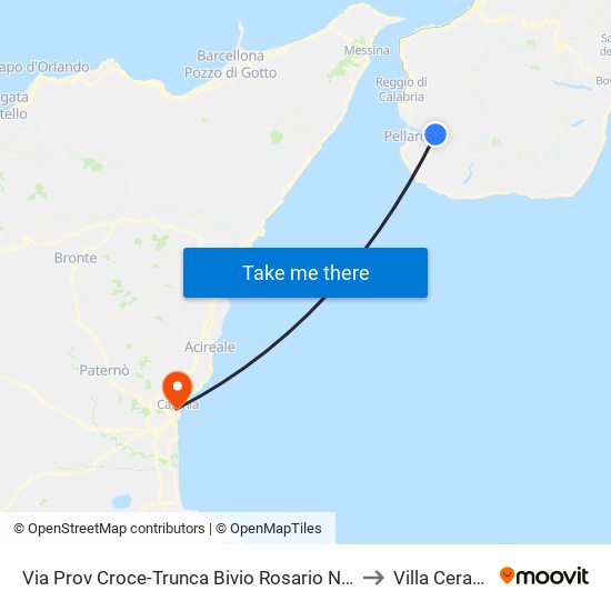 Via Prov Croce-Trunca Bivio Rosario N/S to Villa Cerami map
