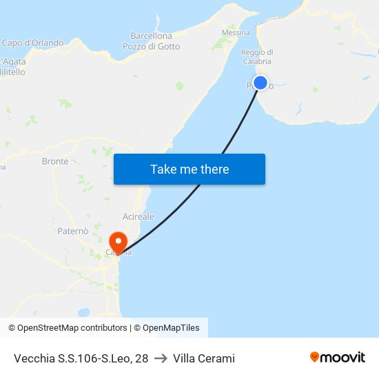 Vecchia S.S.106-S.Leo, 28 to Villa Cerami map