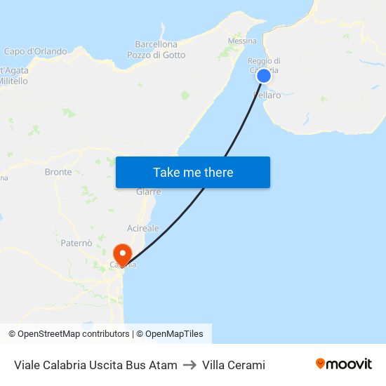 Viale Calabria  Uscita Bus Atam to Villa Cerami map