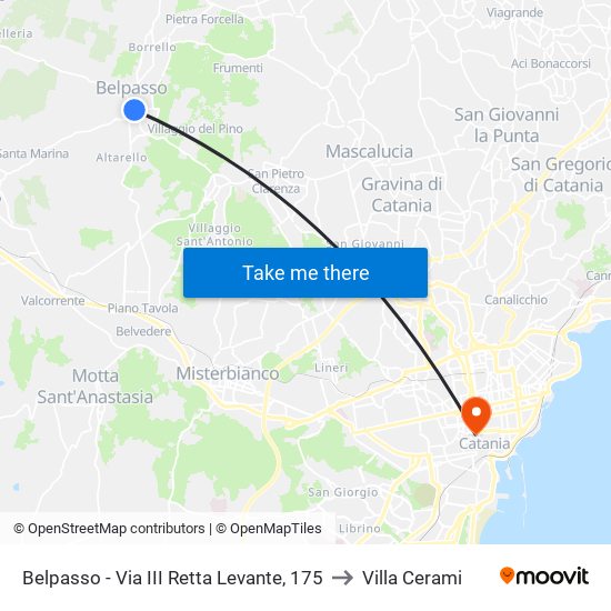 Belpasso - Via III Retta Levante, 175 to Villa Cerami map