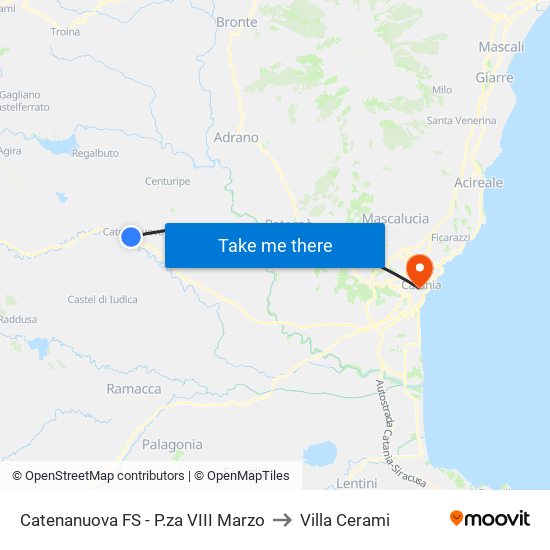 Catenanuova FS - P.za VIII Marzo to Villa Cerami map