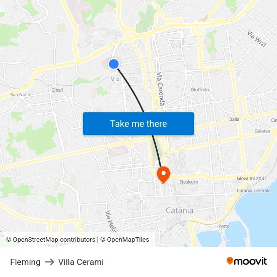 Fleming to Cerami Villa map