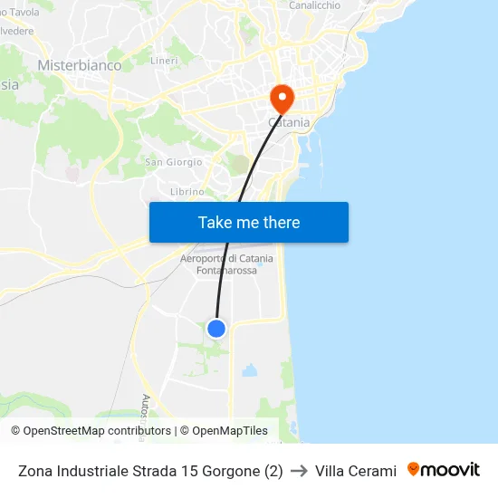 Industrial Zone Road 15 Gorgone (2) to Cerami Villa map