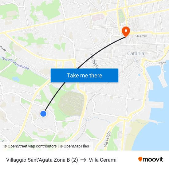 Villaggio Sant'Agata Zona B (2) to Villa Cerami map