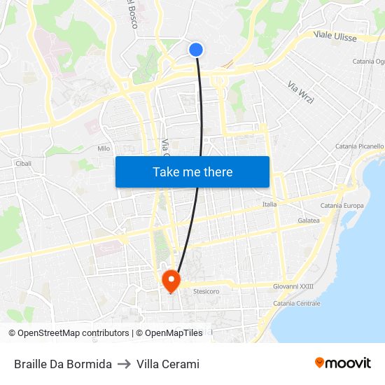 Braille Da Bormida to Villa Cerami map