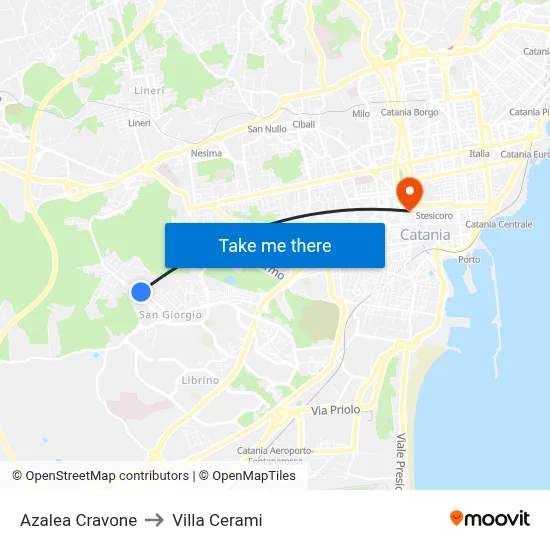 Azalea Cravone to Cerami Villa map