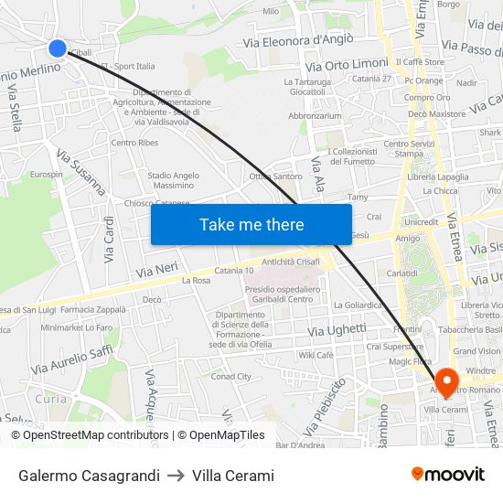 Galermo Casagrandi to Villa Cerami map