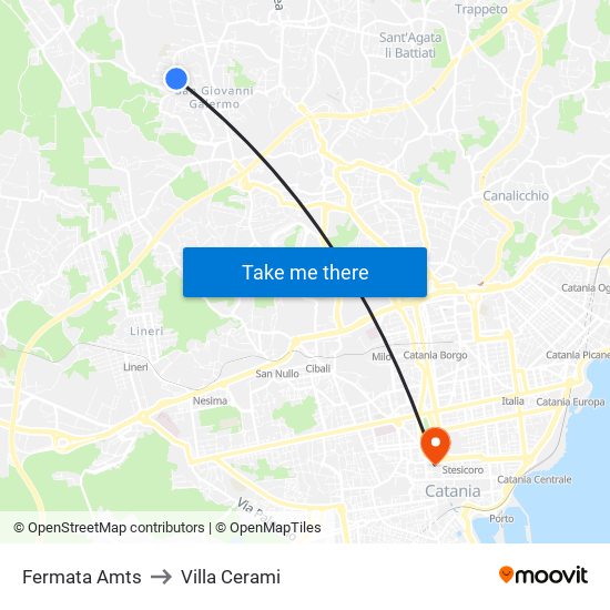 Fermata Amts to Villa Cerami map