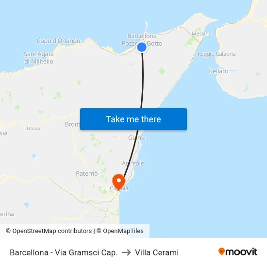 Barcelona - Via Gramsci Cap. to Cerami Villa map