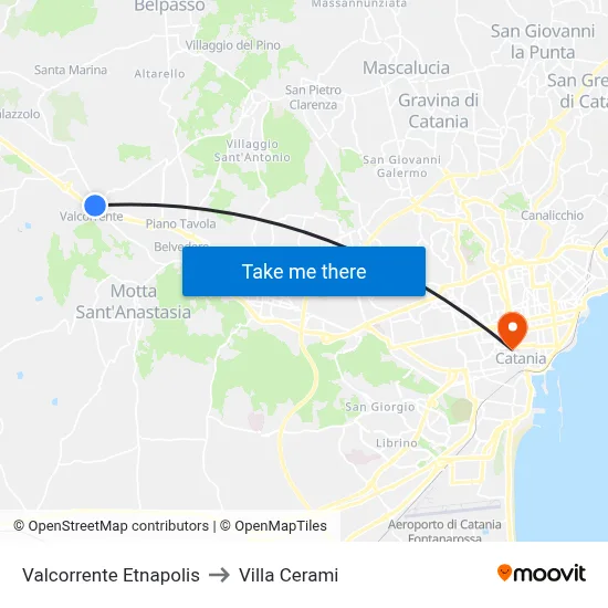 Valcorrente Etnapolis to Cerami Villa map