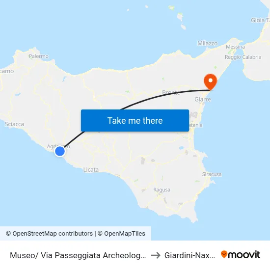 Museum/Archaeological Promenade to Giardini-Naxos map