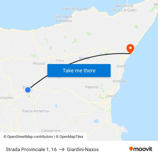 Strada Provinciale 1, 16 to Giardini-Naxos map