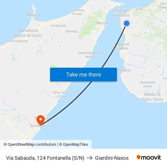 Via Sabauda, 124  Fontanella (S/N) to Giardini-Naxos map