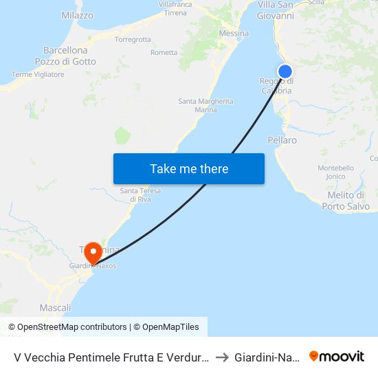 V Vecchia Pentimele Frutta E Verdura S/N to Giardini-Naxos map