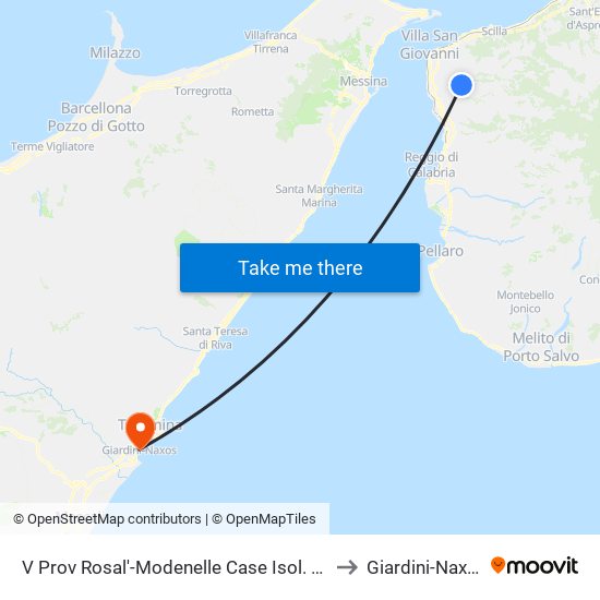 V Prov Rosal'-Modenelle  Case Isol. S/N to Giardini-Naxos map