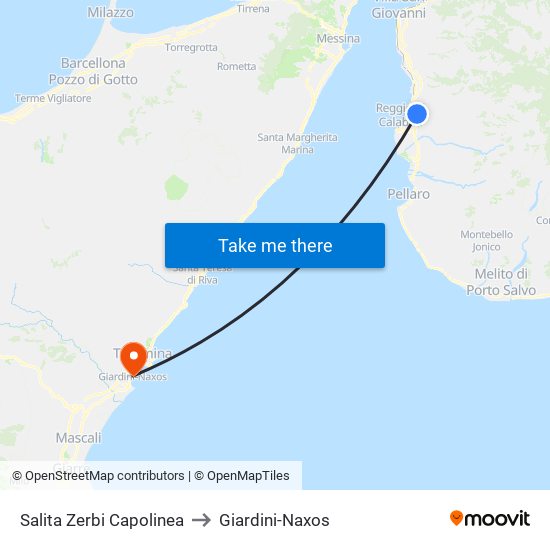 Salita Zerbi  Capolinea to Giardini-Naxos map