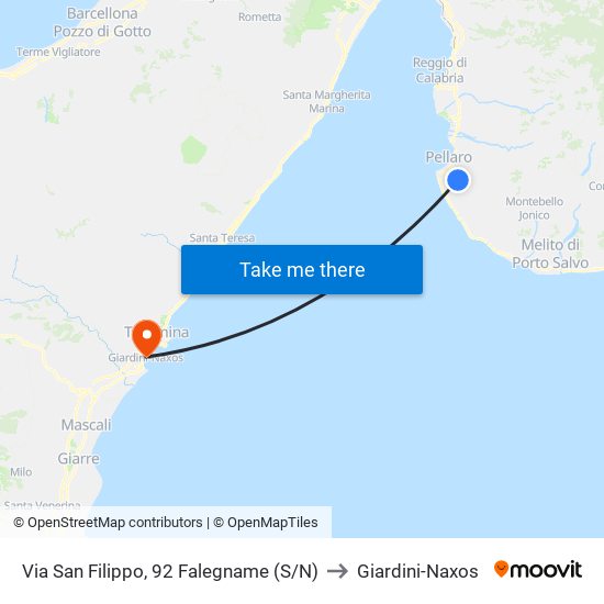 Via San Filippo, 92  Falegname (S/N) to Giardini-Naxos map