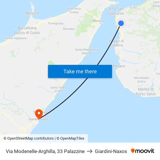 Via Modenelle-Arghilla, 33  Palazzine to Giardini-Naxos map